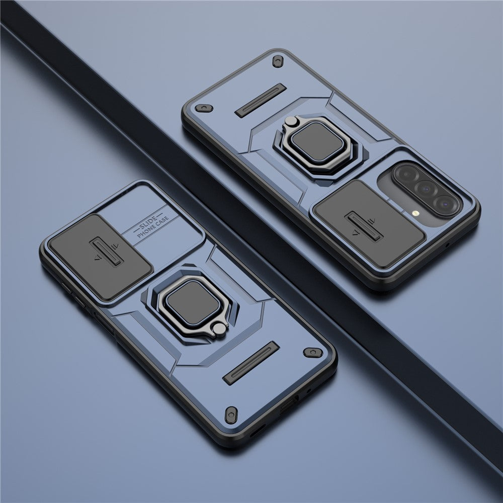 For Samsung Galaxy A17 5G / 4G Case PC + TPU Kickstand Phone Protector with Lens Cover