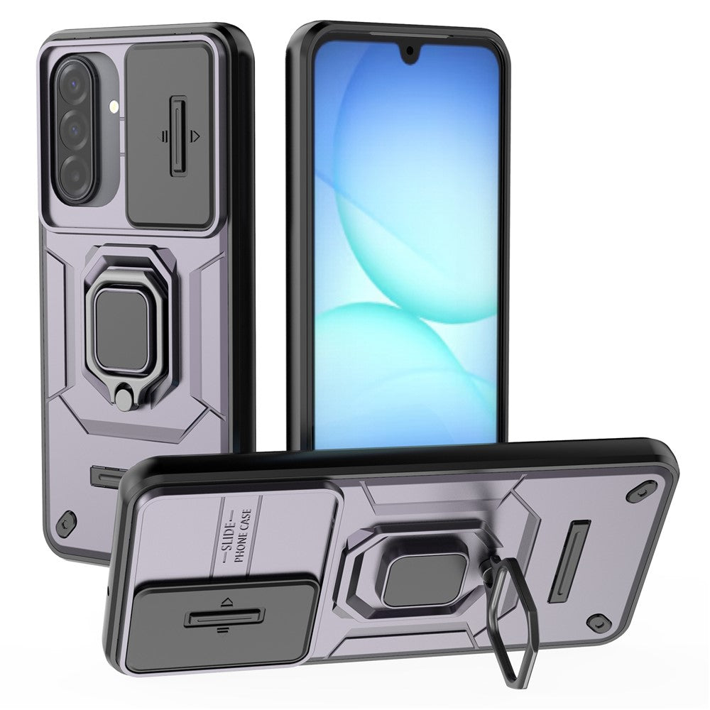 For Samsung Galaxy A17 5G / 4G Case PC + TPU Kickstand Phone Protector with Lens Cover