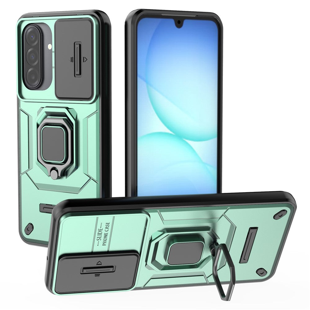 For Samsung Galaxy A17 5G / 4G Case PC + TPU Kickstand Phone Protector with Lens Cover