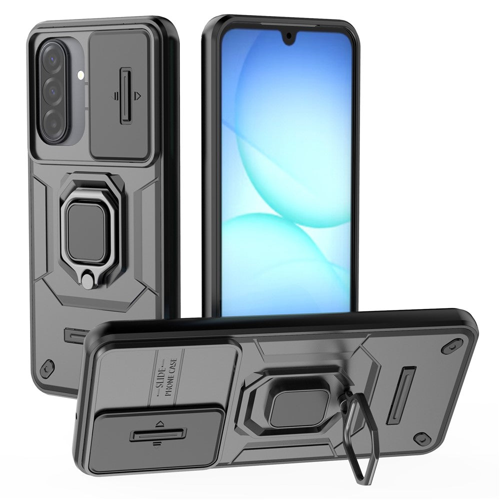 For Samsung Galaxy A17 5G / 4G Case PC + TPU Kickstand Phone Protector with Lens Cover
