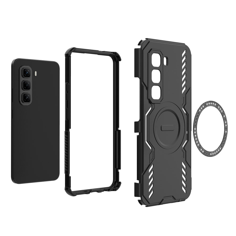 Coque magnétique papillon ajourée en PC et TPU pour Infinix Hot 50 Pro 4G