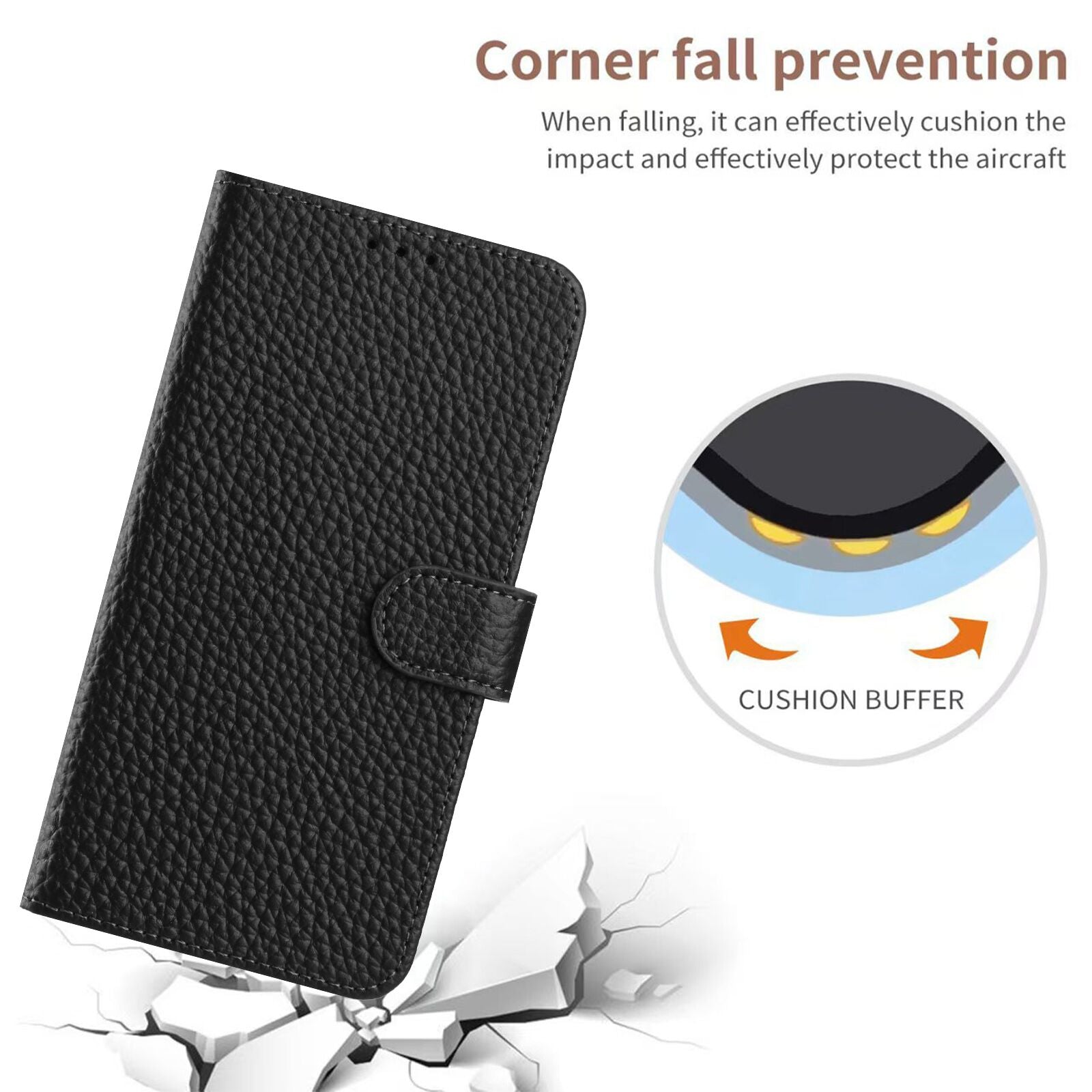 For Oppo A6 Pro 5G Case Wallet Stand Litchi Texture Genuine Cow Leather Flip Phone Cover