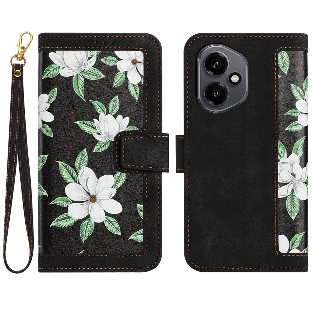 For Honor 400 5G (Global) Case PU Leather Floral Phone Cover with Card Slots