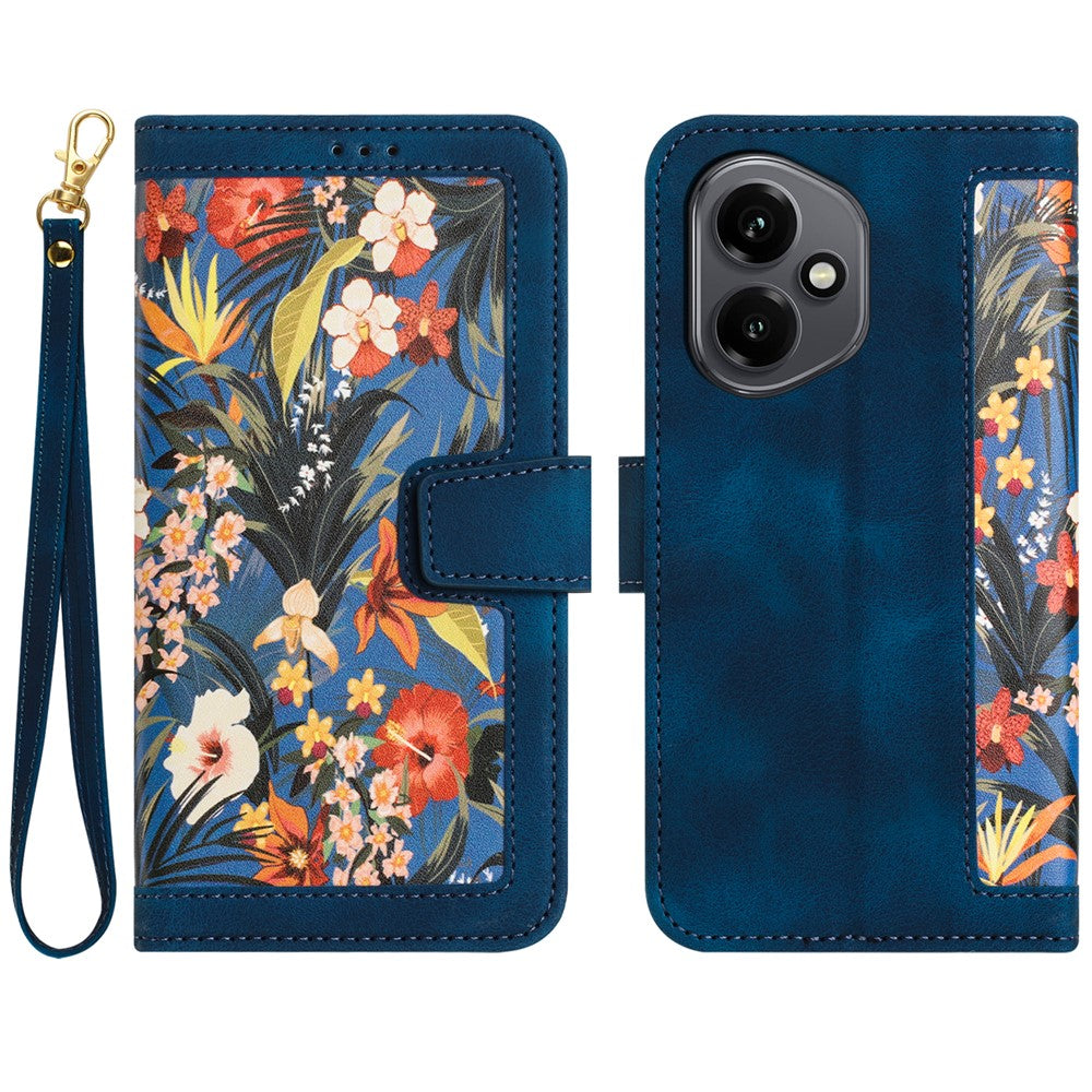 For Honor 400 5G (Global) Case PU Leather Floral Phone Cover with Card Slots