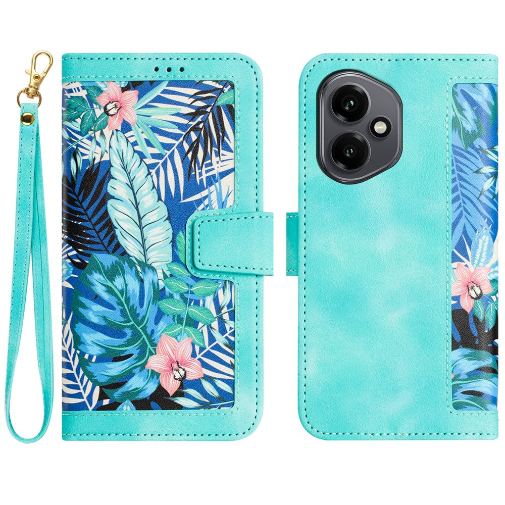 For Honor 400 5G (Global) Case PU Leather Floral Phone Cover with Card Slots