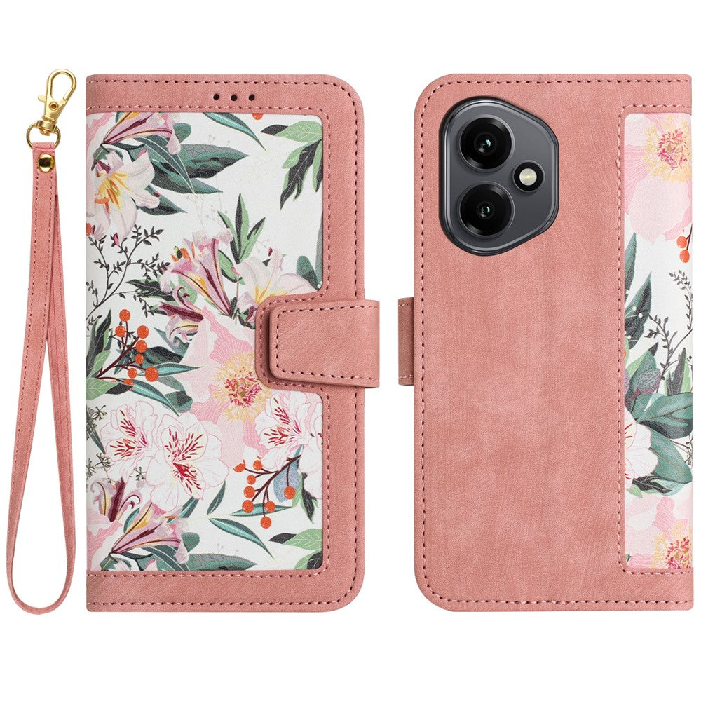 For Honor 400 5G (Global) Case PU Leather Floral Phone Cover with Card Slots