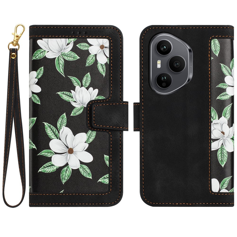 For Honor 400 Pro 5G (Global) Case PU Leather Floral Phone Cover with Card Slots