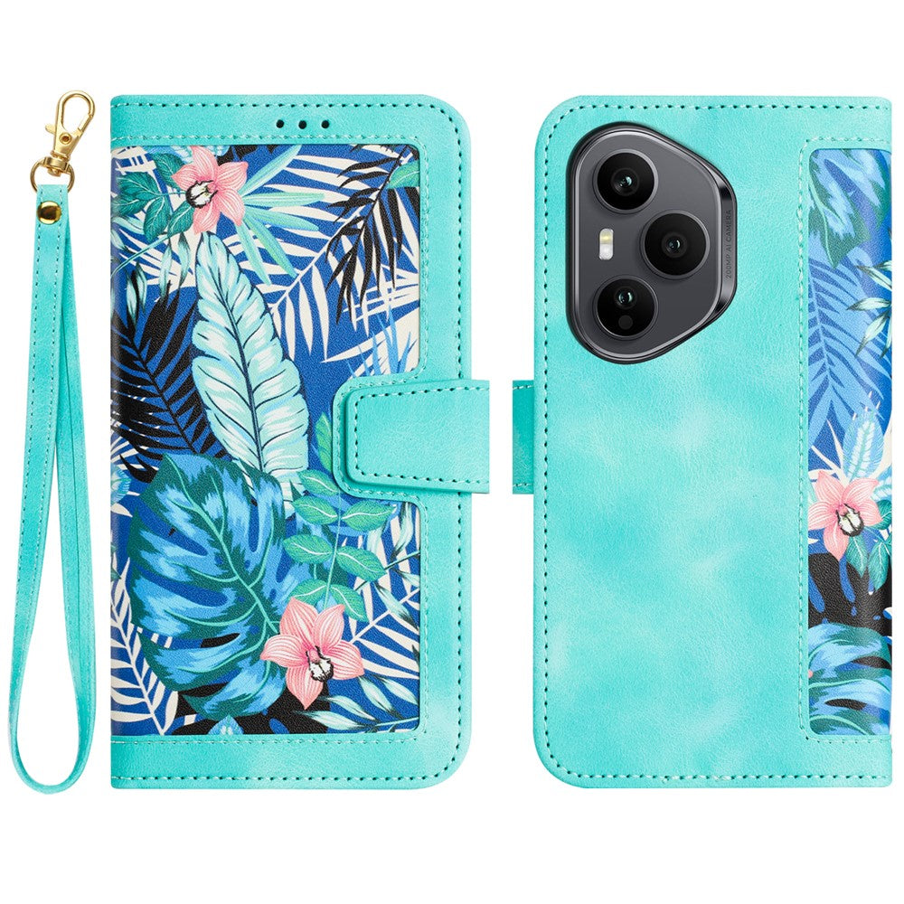 For Honor 400 Pro 5G (Global) Case PU Leather Floral Phone Cover with Card Slots