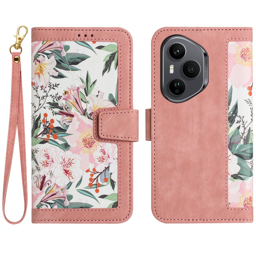 For Honor 400 Pro 5G (Global) Case PU Leather Floral Phone Cover with Card Slots
