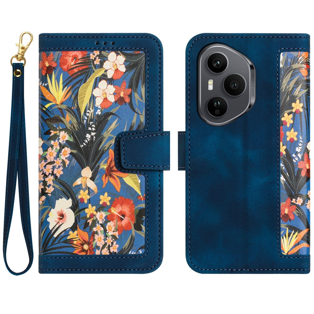 For Honor 400 Pro 5G (Global) Case PU Leather Floral Phone Cover with Card Slots