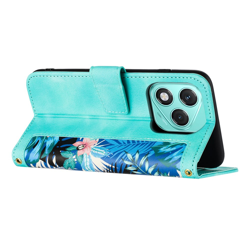 For Honor 400 Lite 5G Case PU Leather Floral Phone Cover with Card Slots