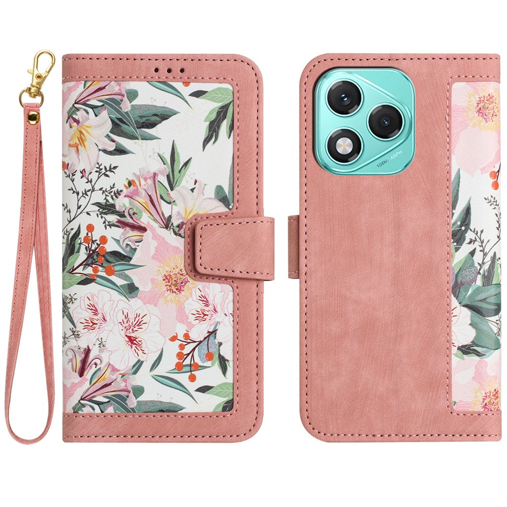 For Honor 400 Lite 5G Case PU Leather Floral Phone Cover with Card Slots
