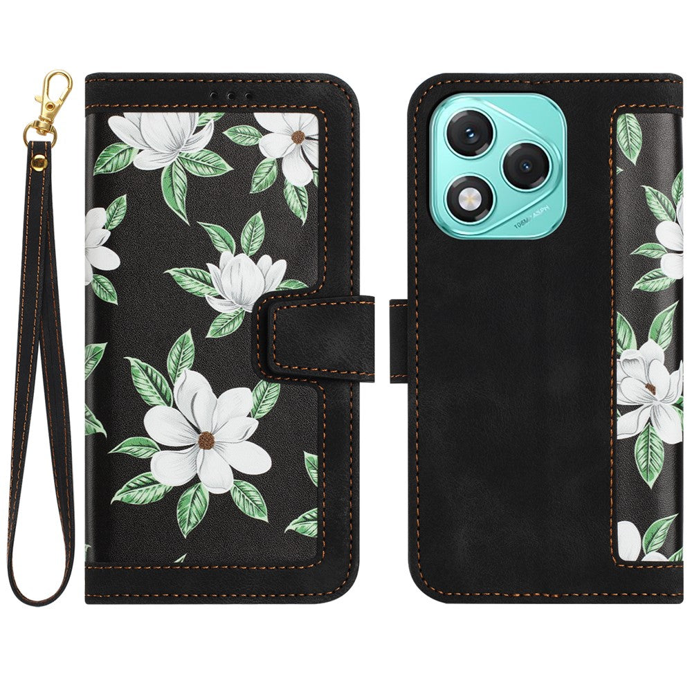 For Honor 400 Lite 5G Case PU Leather Floral Phone Cover with Card Slots