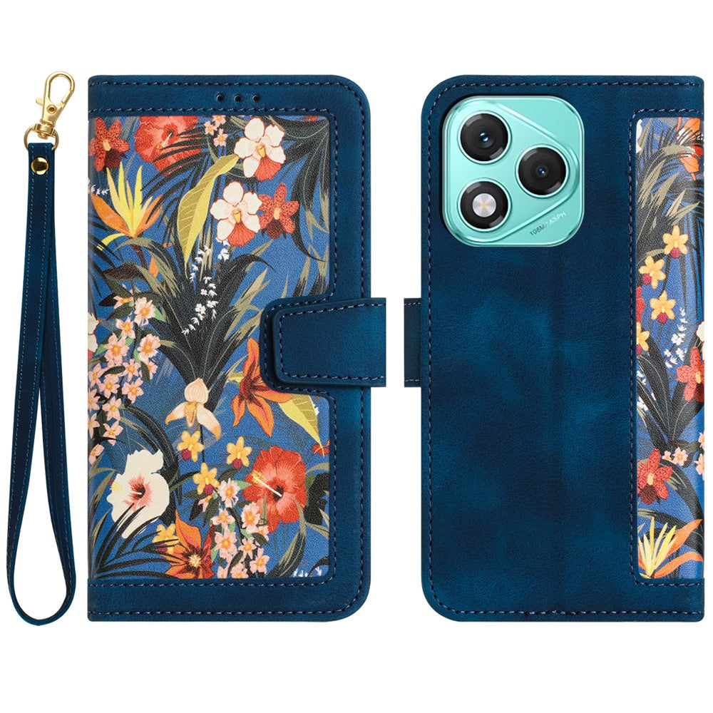 For Honor 400 Lite 5G Case PU Leather Floral Phone Cover with Card Slots