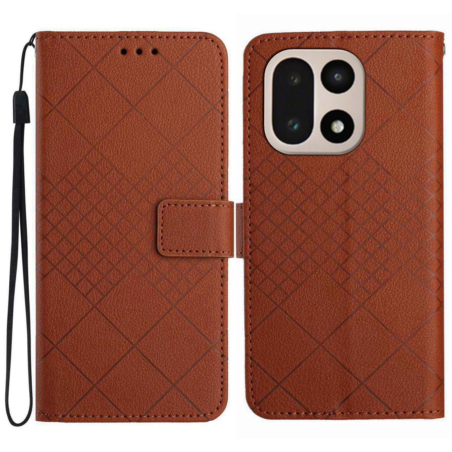 For OnePlus 15 5G Case Wallet Imprint PU Leather Flip Folio Phone Cover
