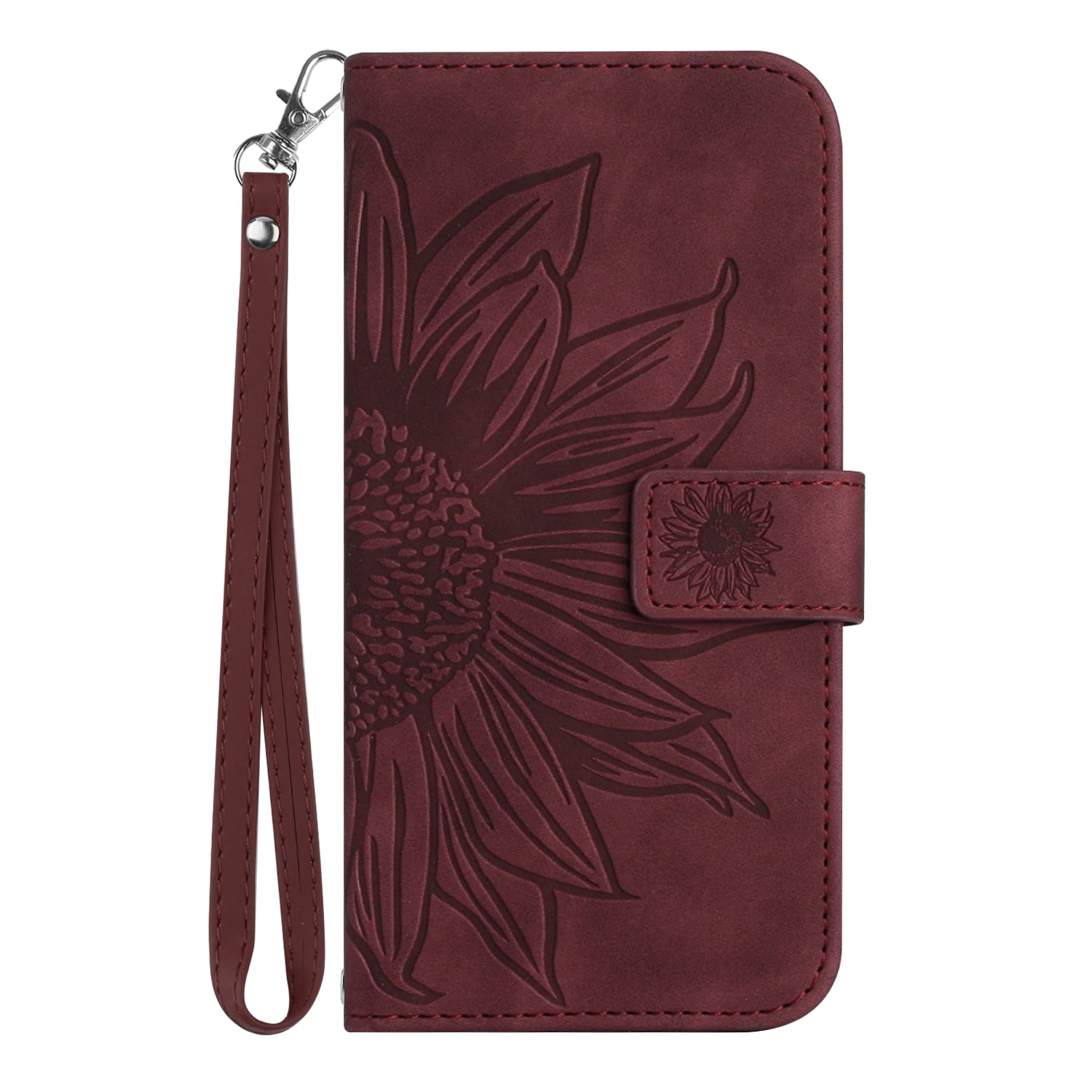 For Xiaomi 17 Case Sunflower Imprint Leather Wallet Phone Cover with Wrist Strap