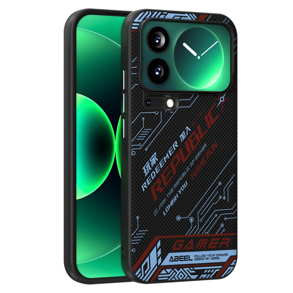 ABEEL For Xiaomi 17 Pro Max Case Compatible with MagSafe Printed PC TPU Aluminum Alloy Leather Phone Cover