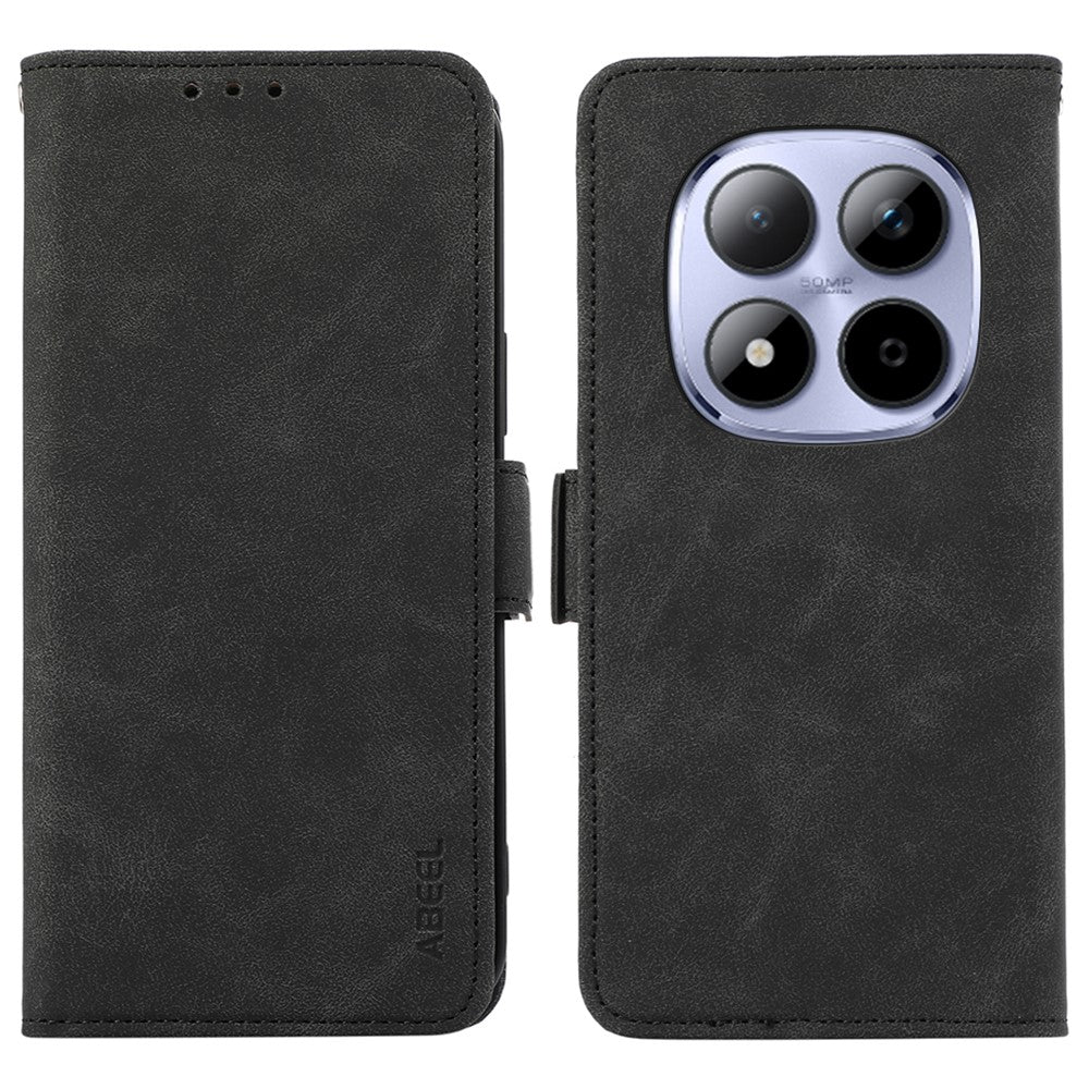 ABEEL For Xiaomi Redmi Note 15 Pro+ 5G Case PU Leather Folio Stand View RFID Blocking Phone Cover