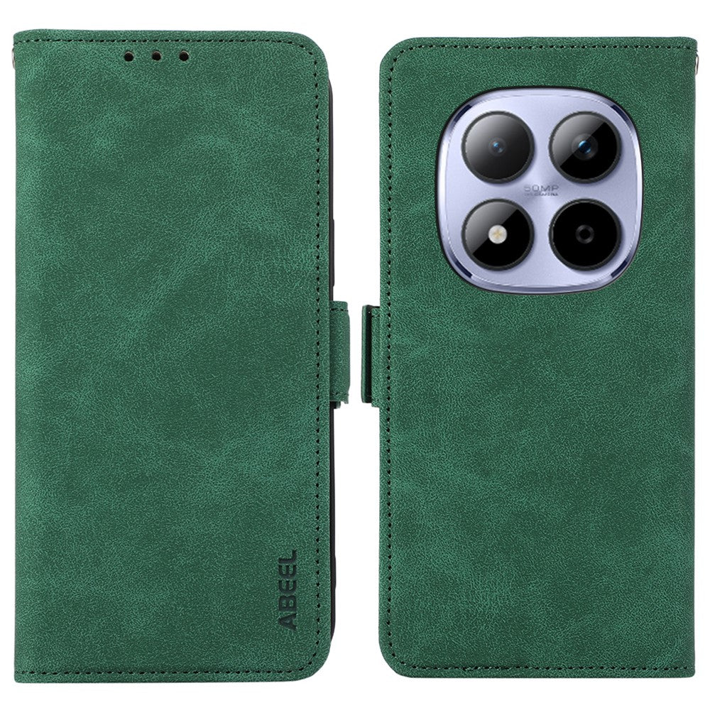 ABEEL For Xiaomi Redmi Note 15 Pro+ 5G Case PU Leather Folio Stand View RFID Blocking Phone Cover