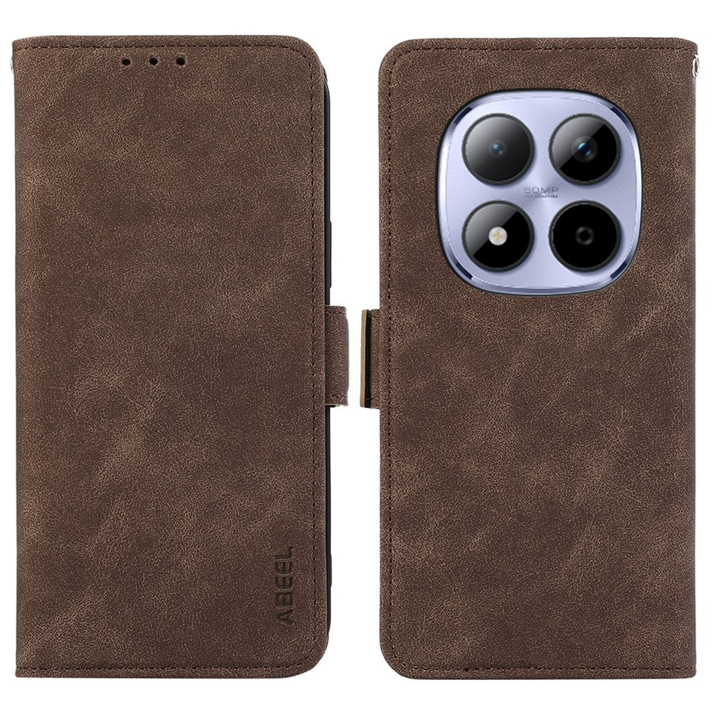 ABEEL For Xiaomi Redmi Note 15 Pro+ 5G Case PU Leather Folio Stand View RFID Blocking Phone Cover