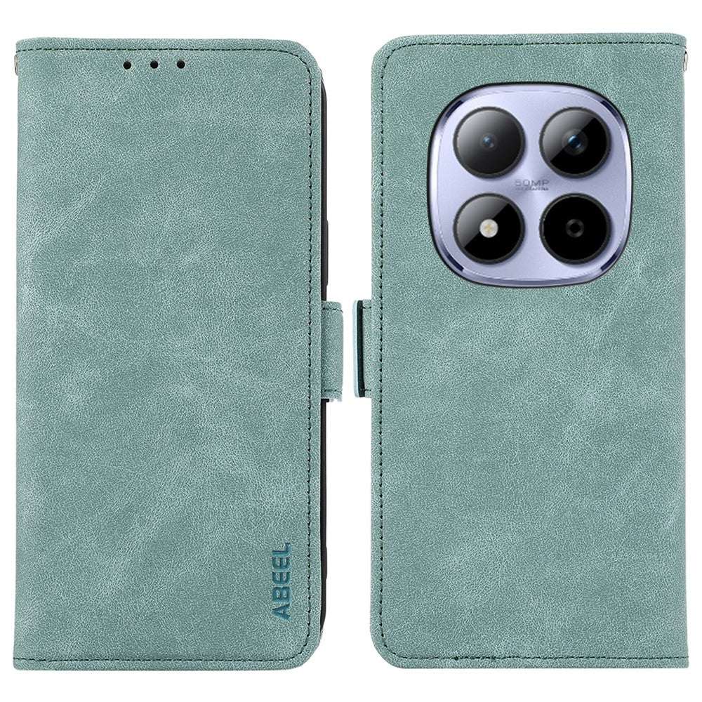 ABEEL For Xiaomi Redmi Note 15 Pro+ 5G Case PU Leather Folio Stand View RFID Blocking Phone Cover