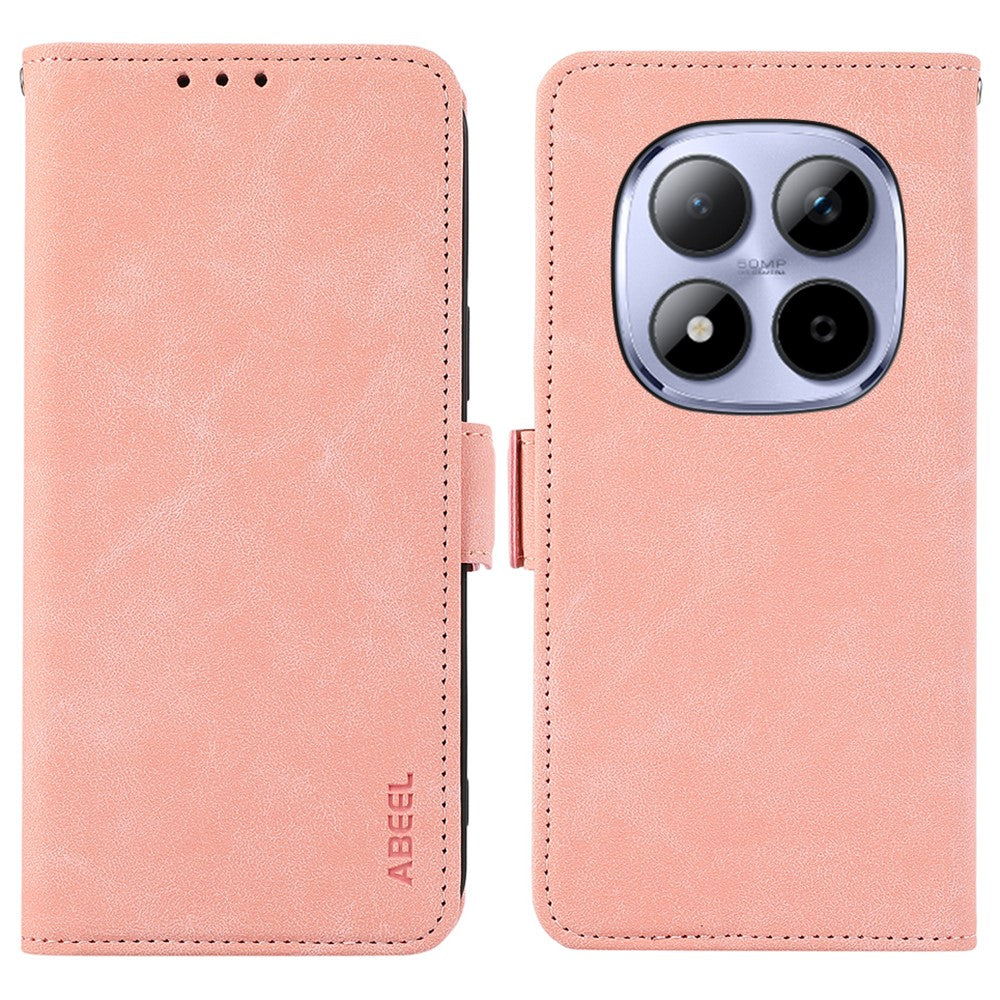 ABEEL For Xiaomi Redmi Note 15 Pro+ 5G Case PU Leather Folio Stand View RFID Blocking Phone Cover