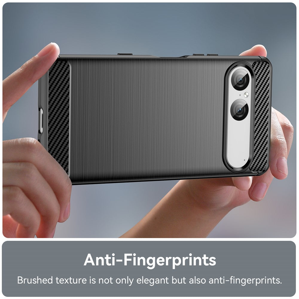 For Sony Xperia 10 VII Case Protective Phone Cover Carbon Fiber Texture Brushed