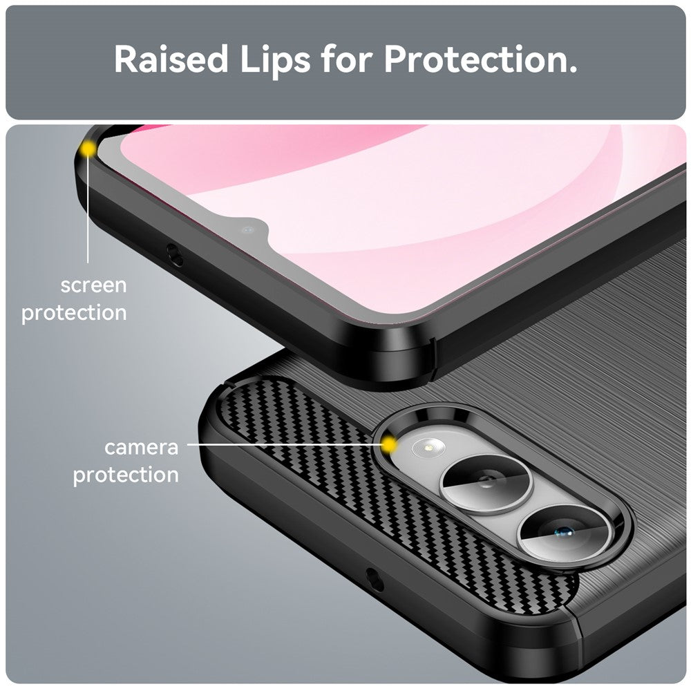 For T-Mobile REVVL 8 / T Phone 3 Case Protective Phone Cover Carbon Fiber Texture Brushed