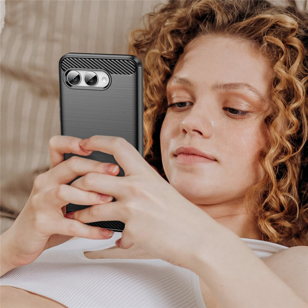 For T-Mobile REVVL 8 / T Phone 3 Case Protective Phone Cover Carbon Fiber Texture Brushed