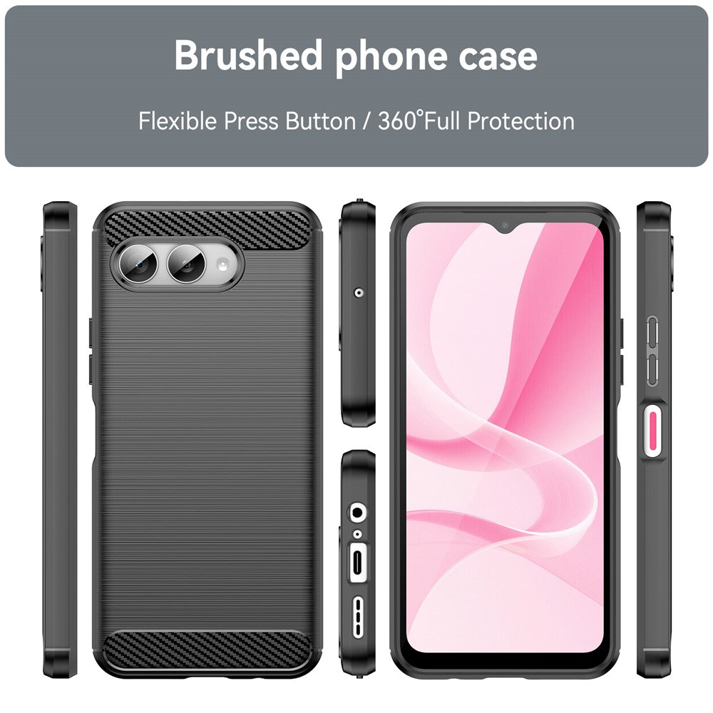 For T-Mobile REVVL 8 / T Phone 3 Case Protective Phone Cover Carbon Fiber Texture Brushed