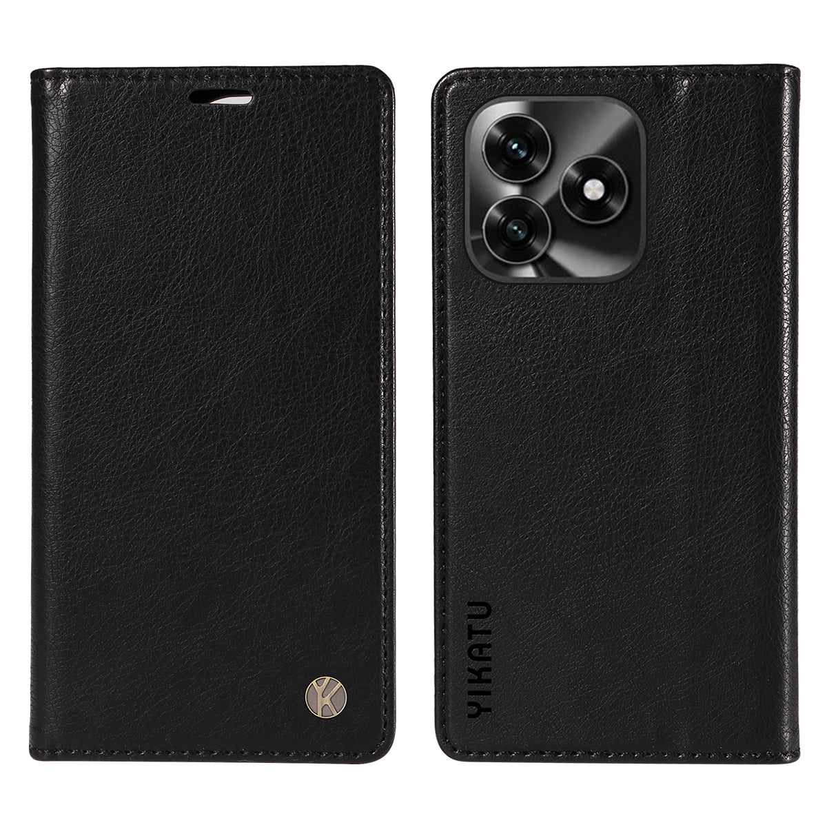 For Honor X5c Plus 4G Wallet Case YIKATU YK-006 Magnetic Closure Leather Phone Cover Litchi Texture