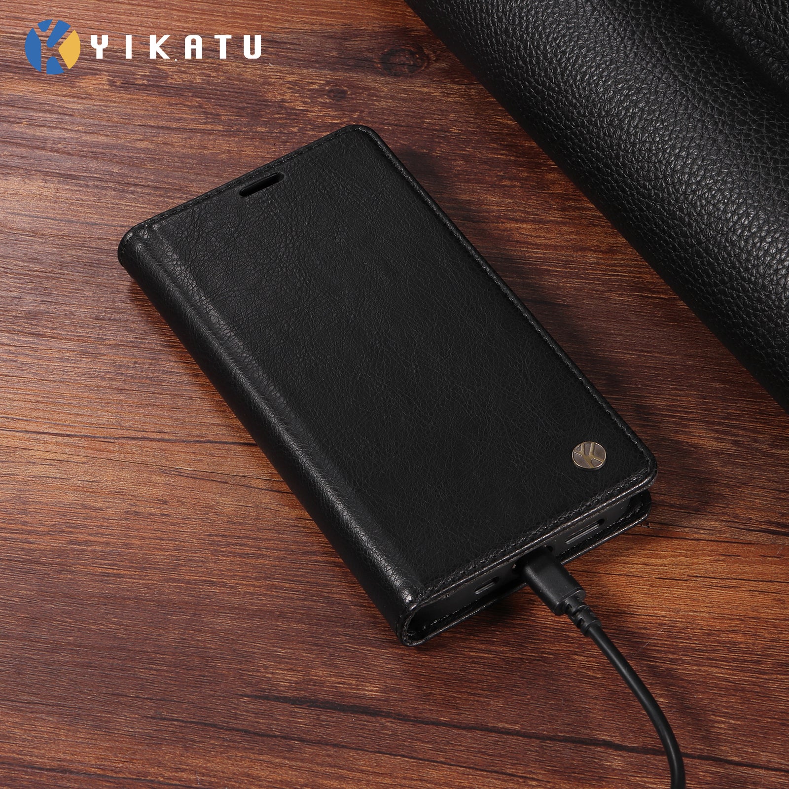 For Honor X5c Plus 4G Wallet Case YIKATU YK-006 Magnetic Closure Leather Phone Cover Litchi Texture