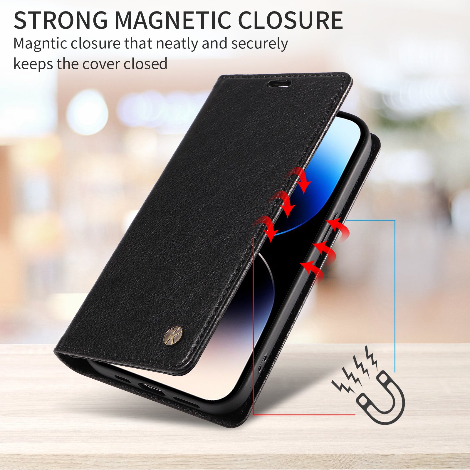For Honor X5c Plus 4G Wallet Case YIKATU YK-006 Magnetic Closure Leather Phone Cover Litchi Texture
