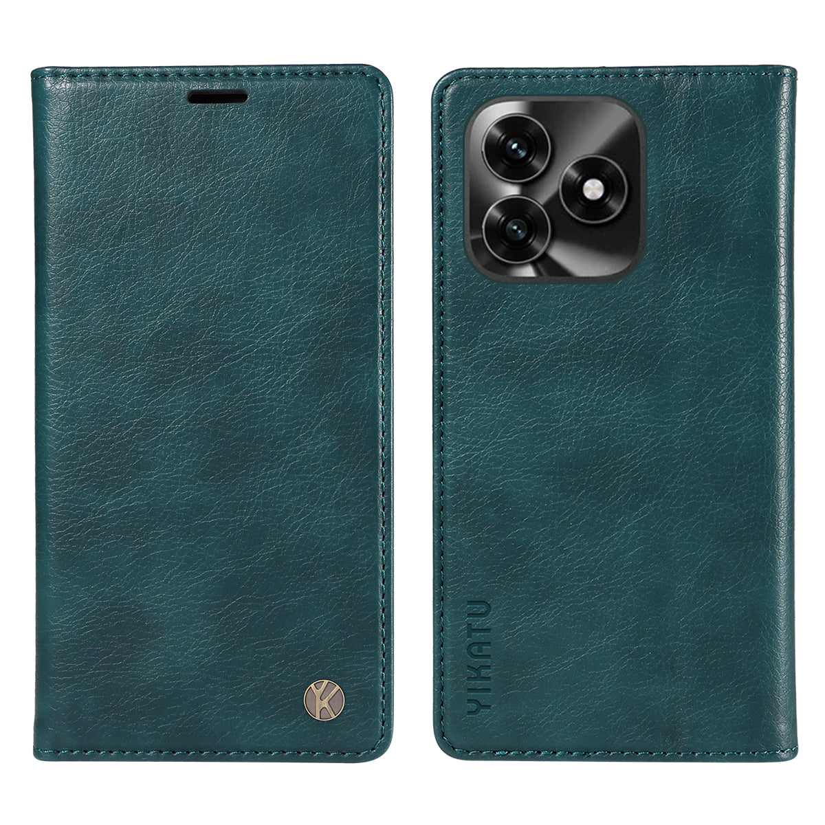 For Honor X5c Plus 4G Wallet Case YIKATU YK-006 Magnetic Closure Leather Phone Cover Litchi Texture