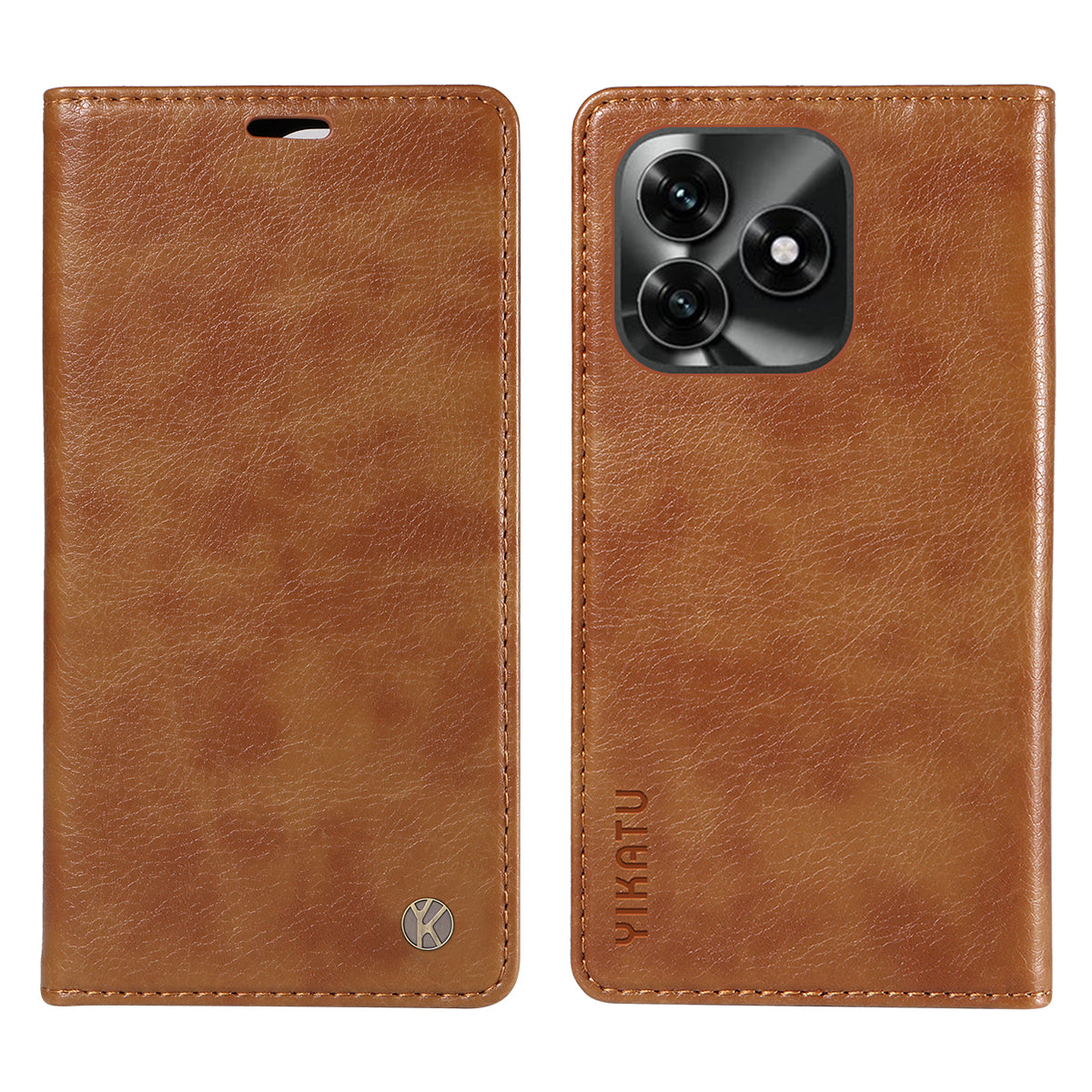 For Honor X5c Plus 4G Wallet Case YIKATU YK-006 Magnetic Closure Leather Phone Cover Litchi Texture