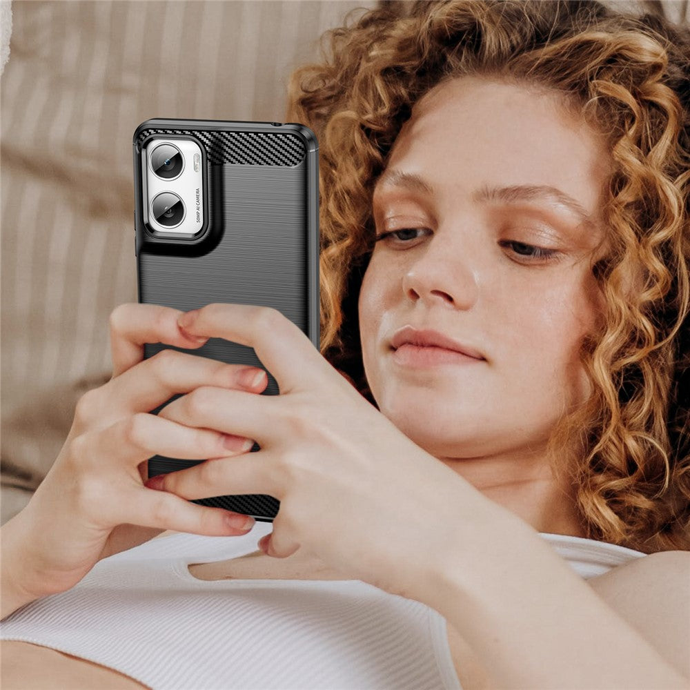 For Motorola Moto G06 4G / G06 Power 4G Case Protective Phone Cover Carbon Fiber Texture Brushed