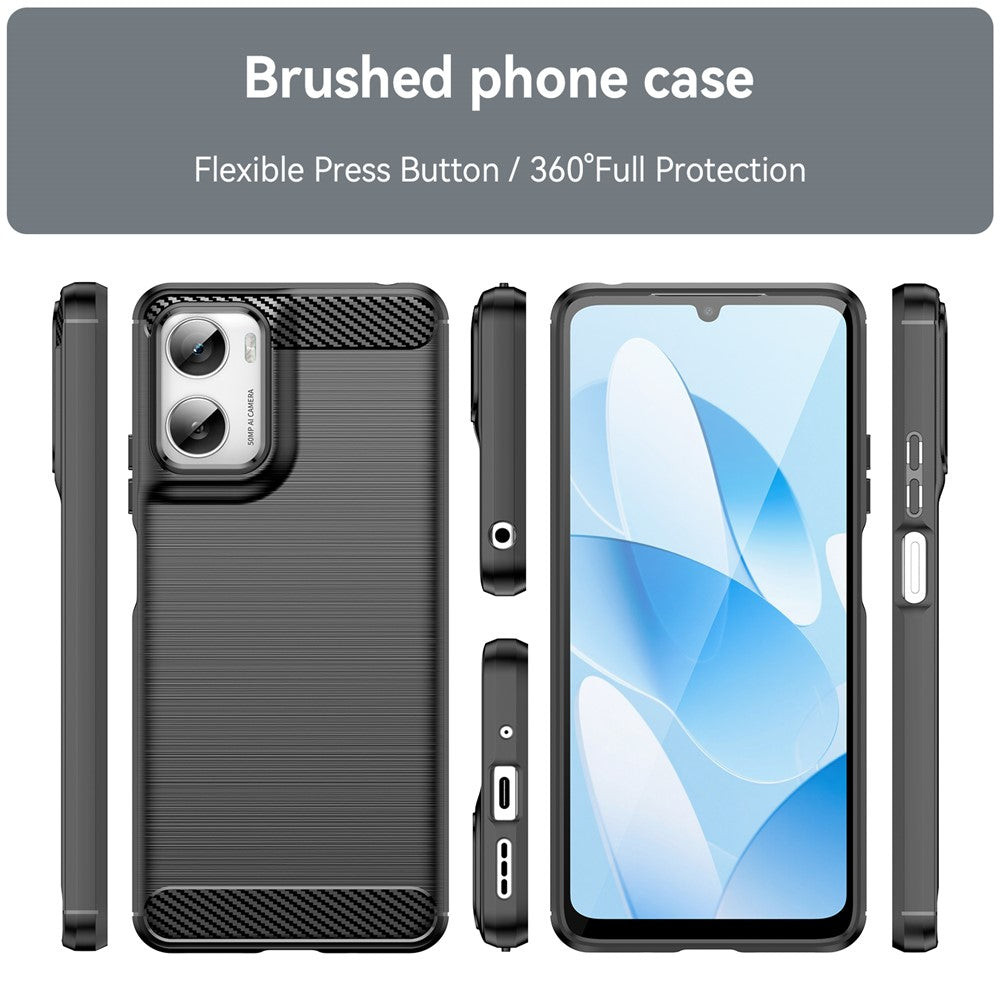 For Motorola Moto G06 4G / G06 Power 4G Case Protective Phone Cover Carbon Fiber Texture Brushed