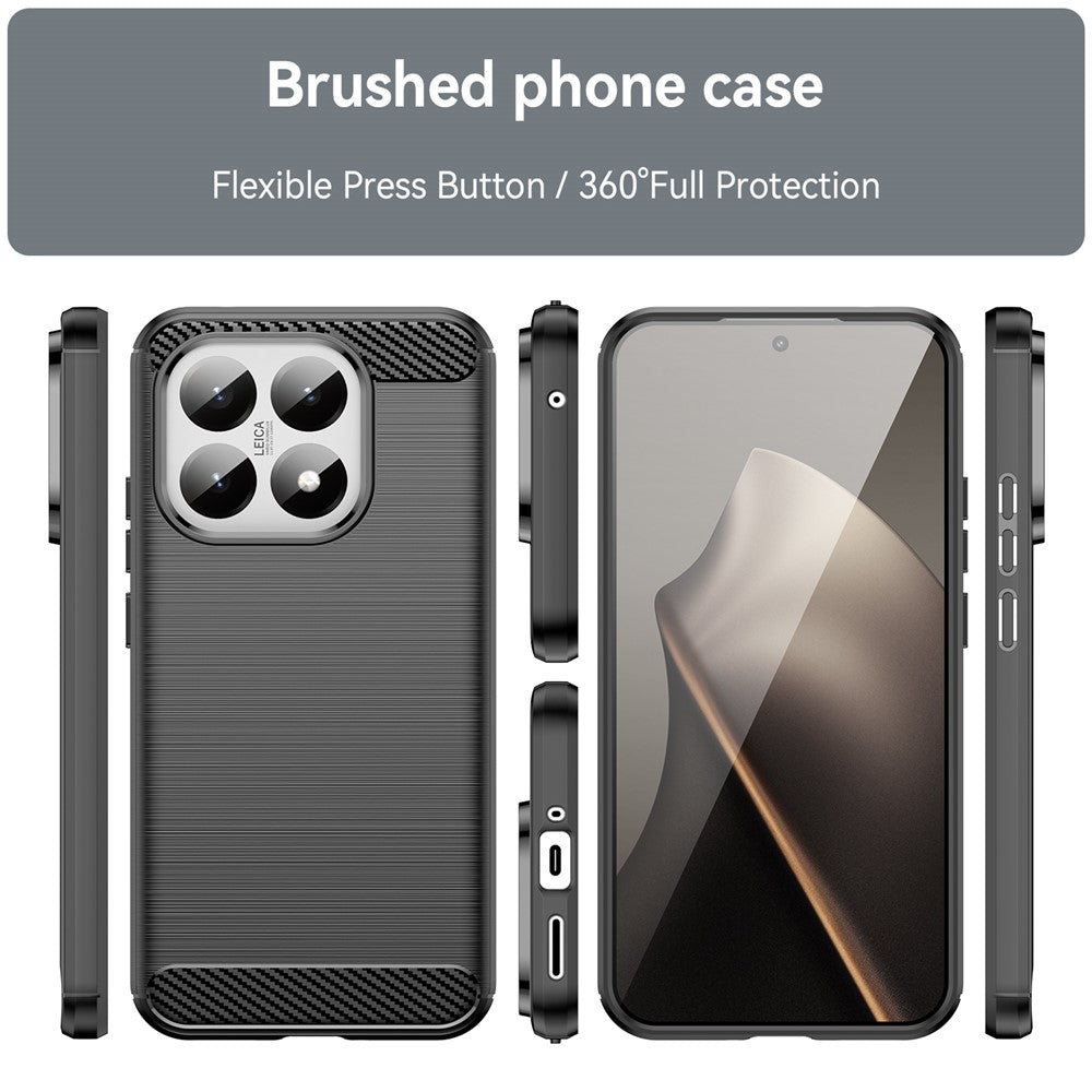 For Xiaomi 15T Case Protective Phone Cover Carbon Fiber Texture Brushed