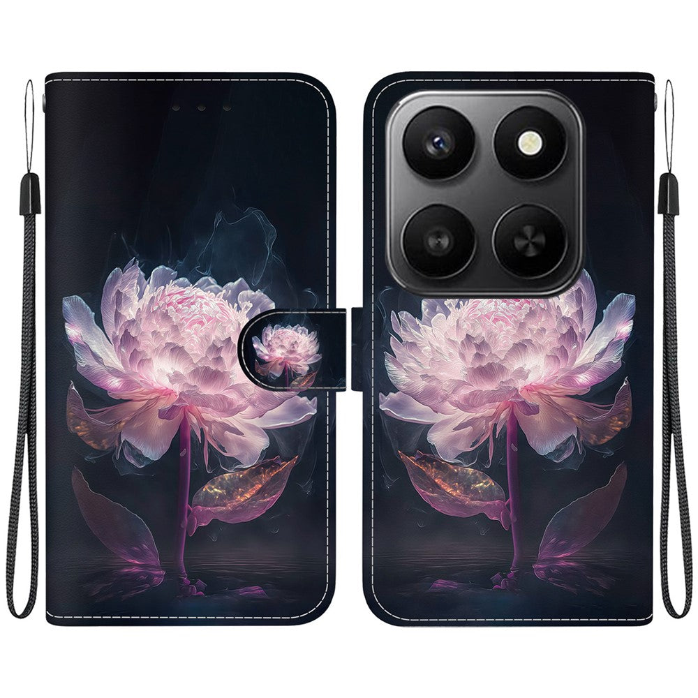 For Honor 400 Smart 5G / 4G / X7d 4G Wallet Phone Case Anti-Drop Pattern Printing Leather Flip Cover with Strap