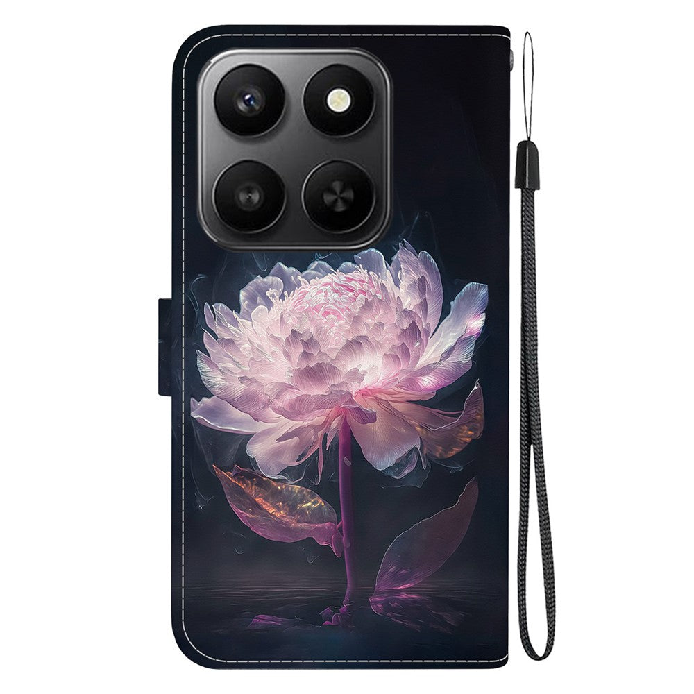 For Honor 400 Smart 5G / 4G / X7d 4G Wallet Phone Case Anti-Drop Pattern Printing Leather Flip Cover with Strap