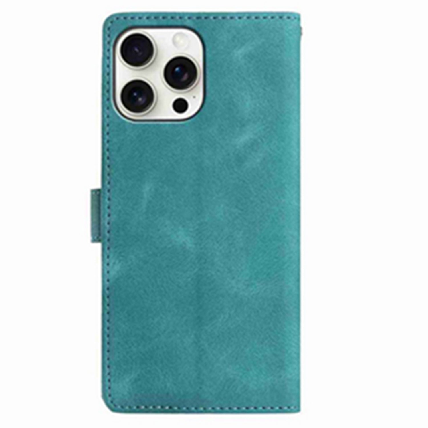 For iPhone 16 Pro Case Garden Imprinted PU Leather Wallet Phone Cover with Wrist Strap