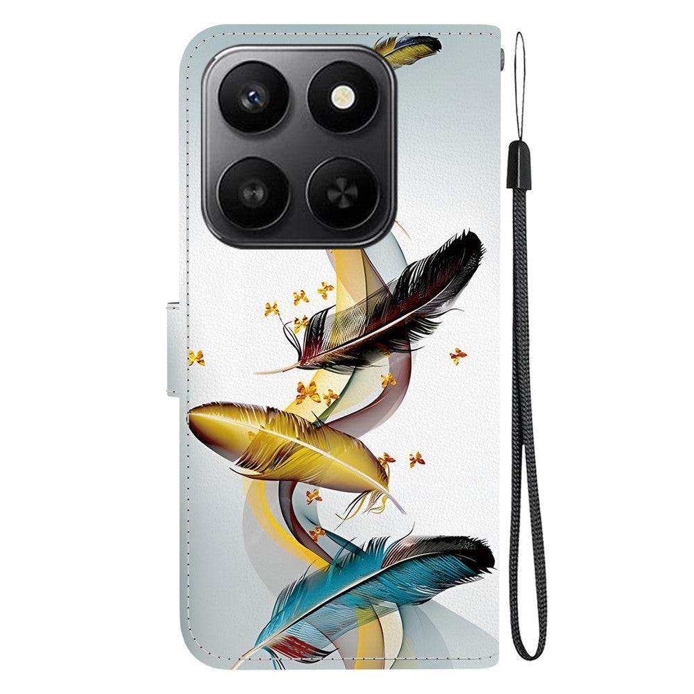 For Honor 400 Smart 5G / 4G / X7d 4G Case Pattern Printing Leather Flip Wallet Phone Cover with Lanyard