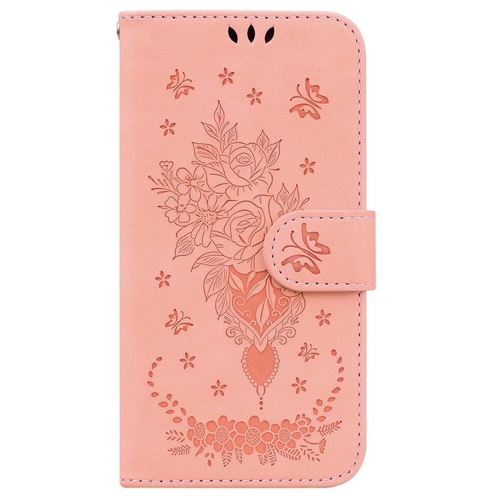 For Honor 400 Smart 5G / 4G / X7d 4G Case Butterfly Flower Imprint PU Leather Wallet Phone Cover with Strap