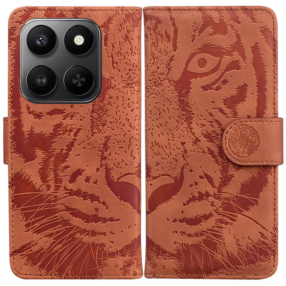For Honor 400 Smart 5G / 4G / X7d 4G Case Tiger Imprint Leather Wallet Phone Cover