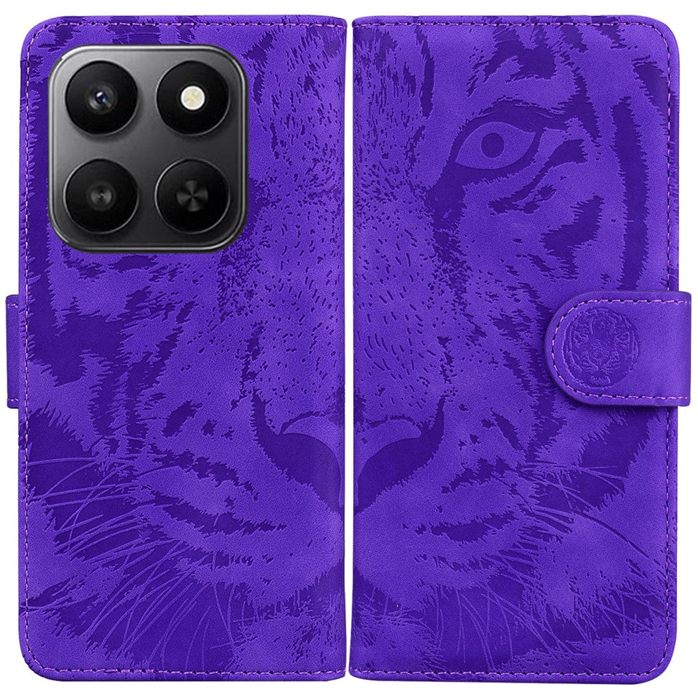 For Honor 400 Smart 5G / 4G / X7d 4G Case Tiger Imprint Leather Wallet Phone Cover