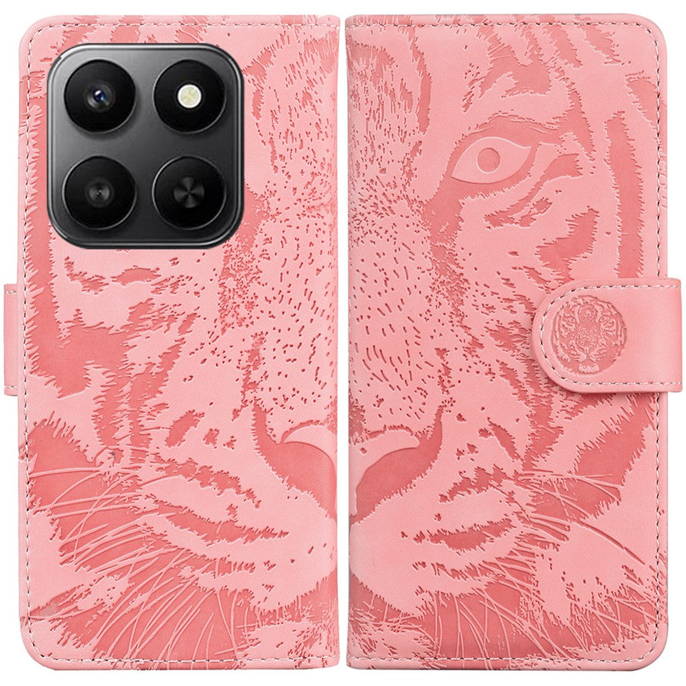 For Honor 400 Smart 5G / 4G / X7d 4G Case Tiger Imprint Leather Wallet Phone Cover