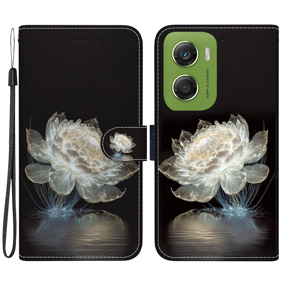 For Motorola Moto G06 4G Wallet Phone Case Anti-Drop Pattern Printing Leather Flip Cover with Strap