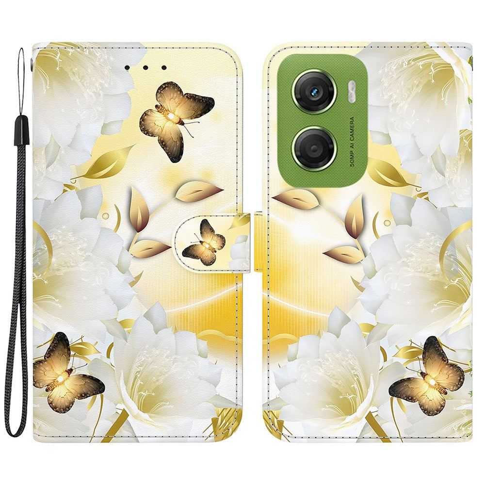 For Motorola Moto G06 4G Wallet Phone Case Anti-Drop Pattern Printing Leather Flip Cover with Strap