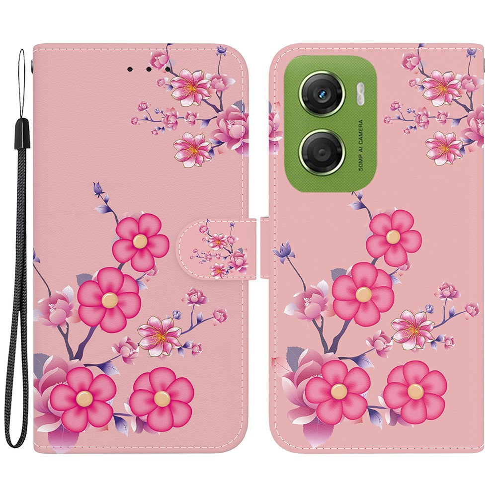 For Motorola Moto G06 4G Wallet Phone Case Anti-Drop Pattern Printing Leather Flip Cover with Strap