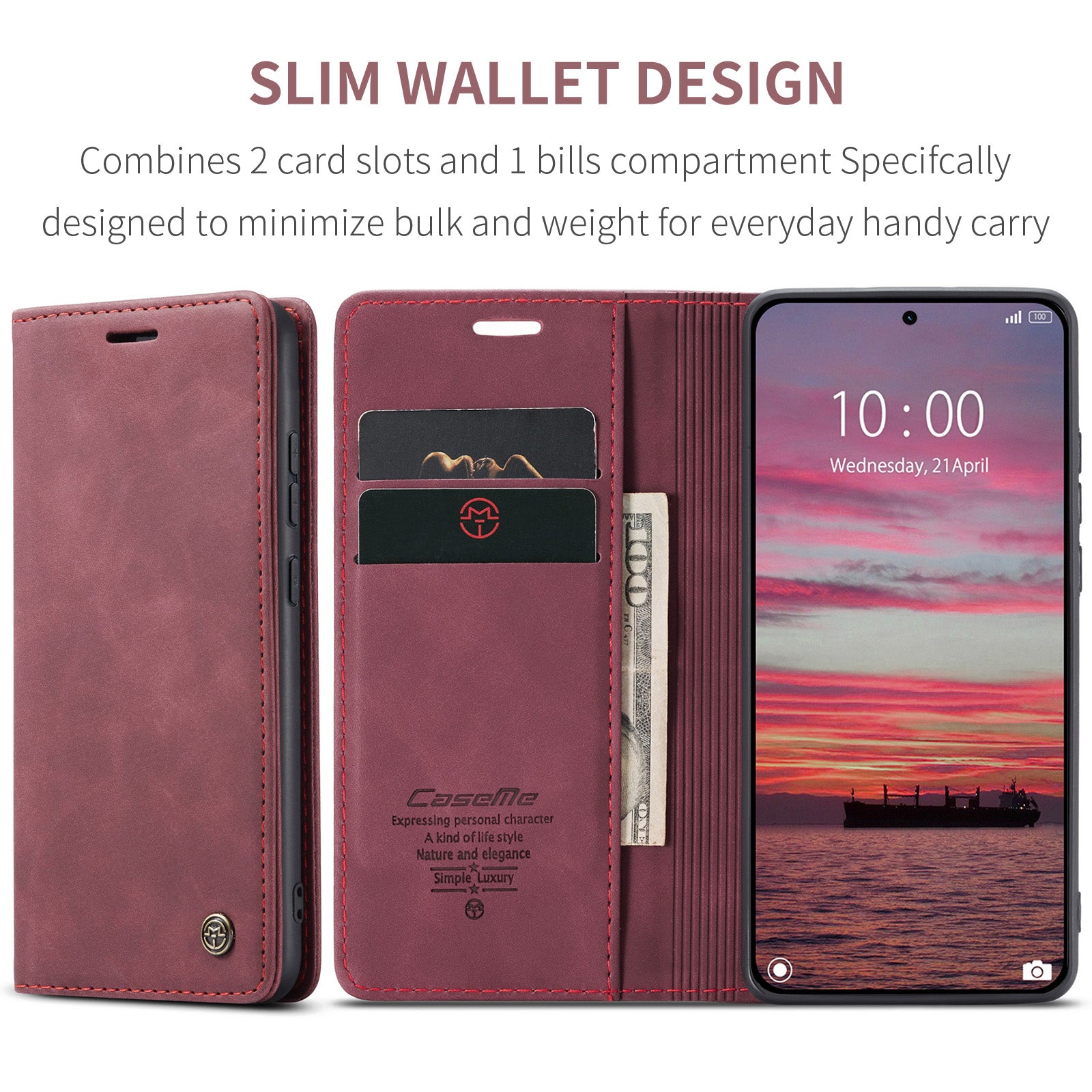 For Xiaomi 15 Wallet Case CASEME 013 Series PU Leather Phone Cover Stand